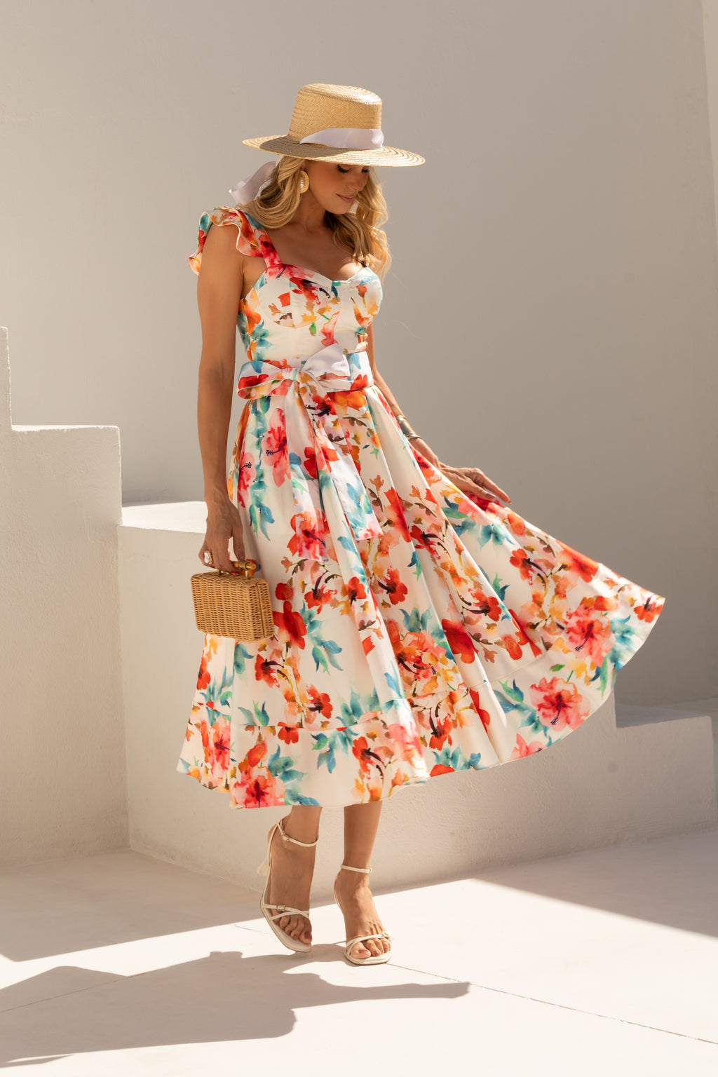 VESTIDO MIDI PRINCESA FLORAL