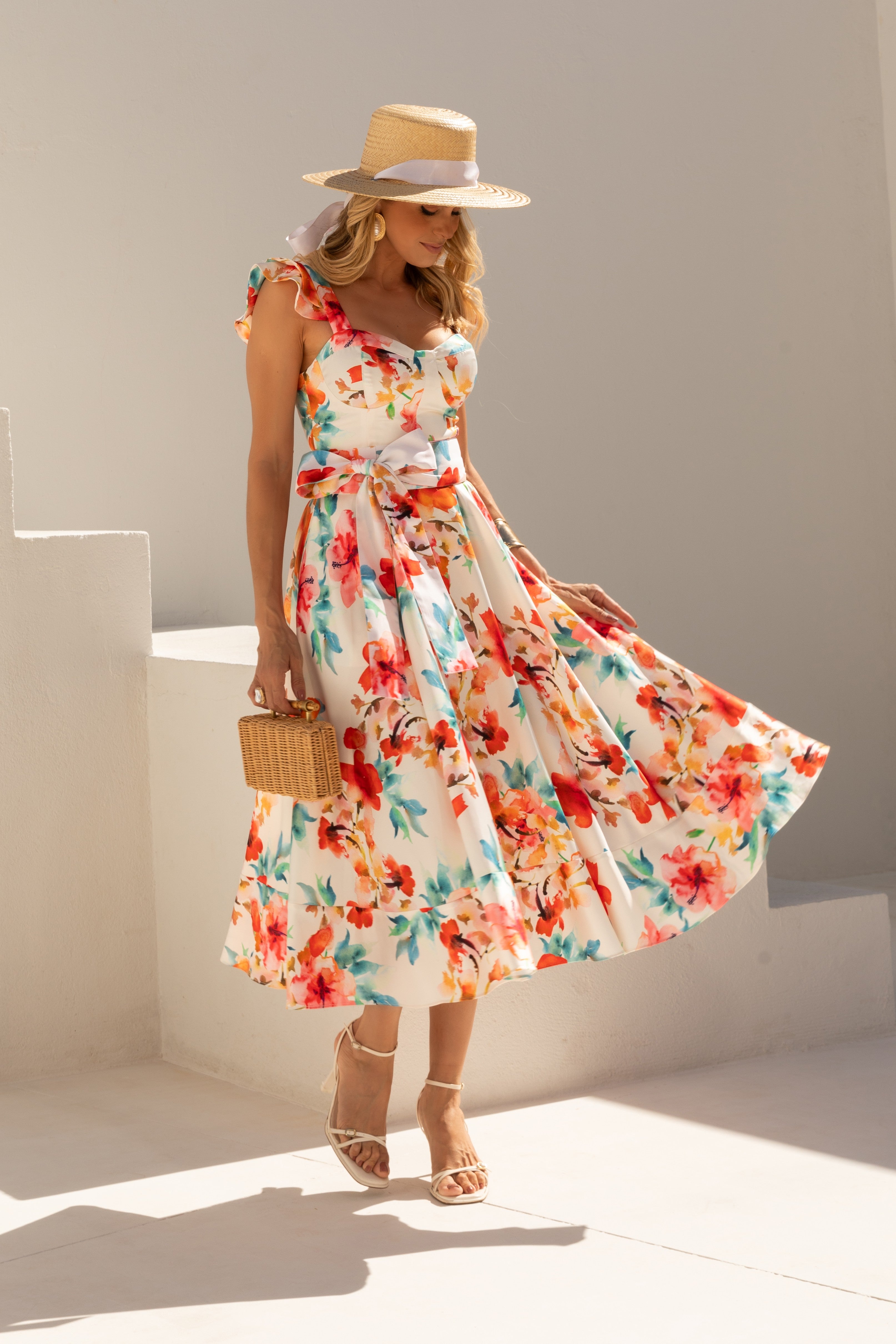 VESTIDO MIDI PRINCESA FLORAL